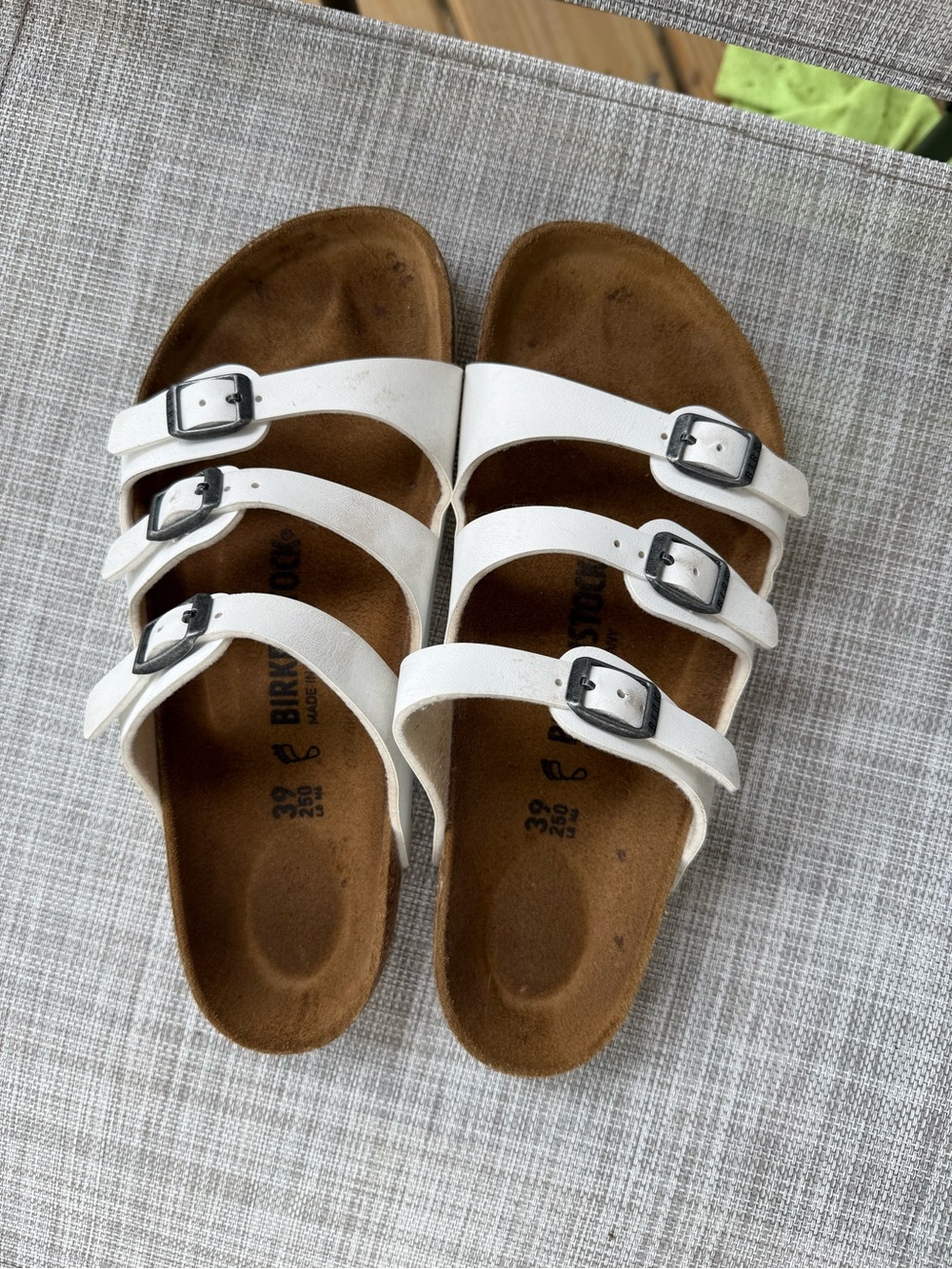 Birkenstock White Triple-Buckle Sandals